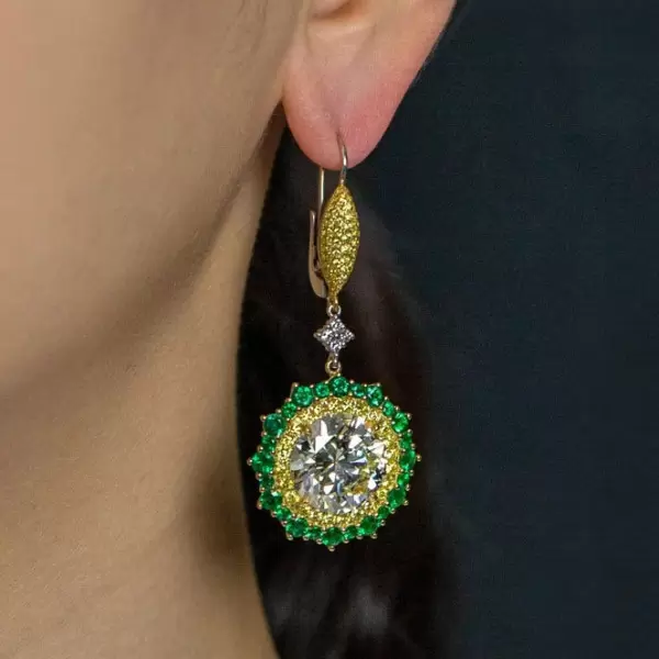 13ctw Round Cut White Sapphire Drop Earrings