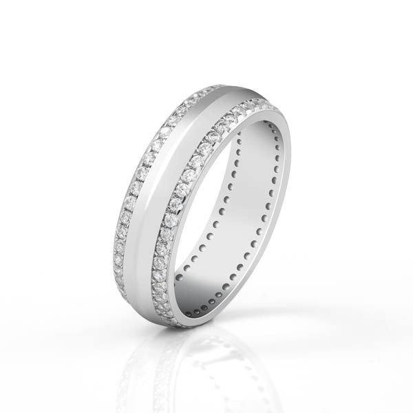 Handmade Round Cut Sterling Silver Men's Ring