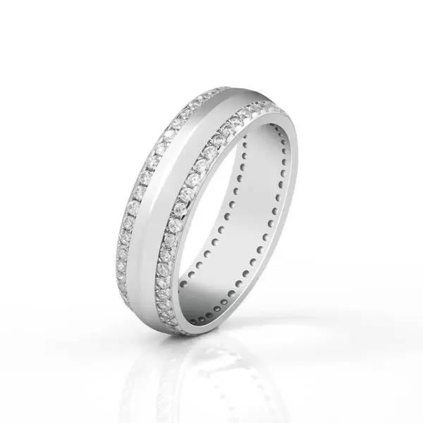 Handmade Round Cut Sterling Silver Men's Ring