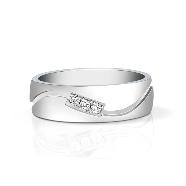0.45ct Round Cut White Sapphire Wedding Band for Men