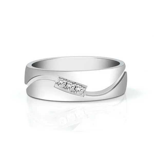 0.45ct Round Cut White Sapphire Wedding Band for Men