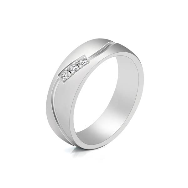 0.45ct Round Cut White Sapphire Wedding Band for Men