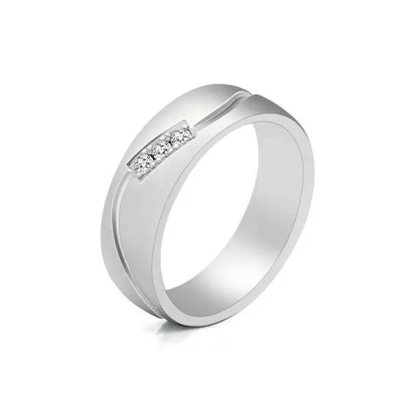 0.45ct Round Cut White Sapphire Wedding Band for Men