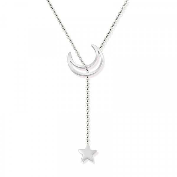 Crescent Moon And Star Titanium Steel Necklace
