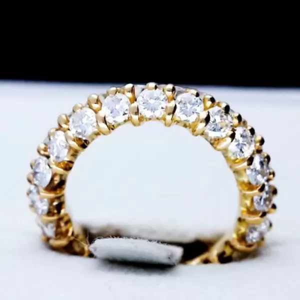 3CTW Round Cut Double Row Eternity Ring