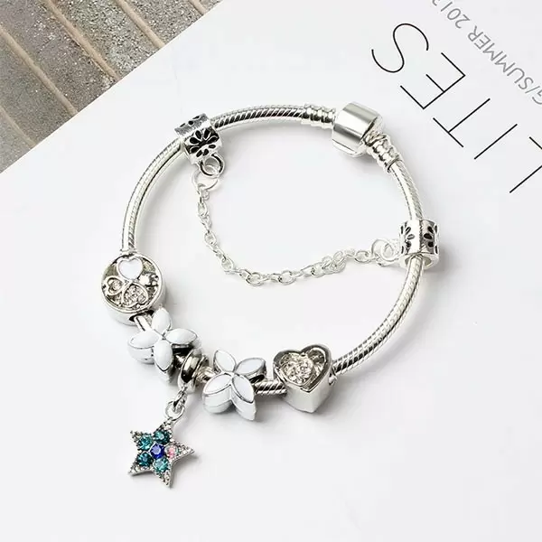 Star of Ocean Four-leaf Clover Alloy Bracelet