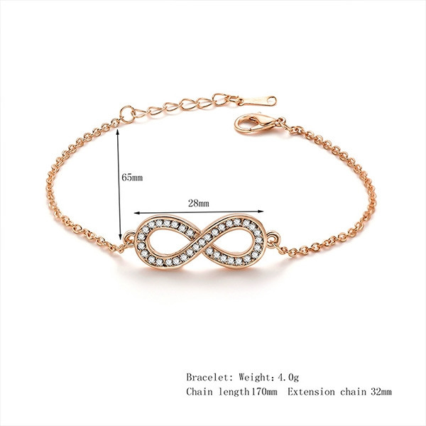 Rose Gold Color Infinite Symbol Bracelet In Alloy