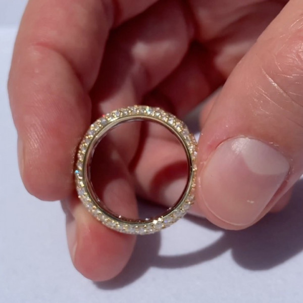 Micro-pave Setting Lab-created Sapphire Eternity Ring 