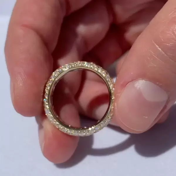 Micro-pave Setting Lab-created Sapphire Eternity Ring 