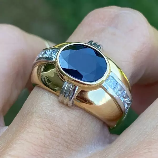3.5ctw Oval Cut Sapphire Channel Set Cocktail Ring