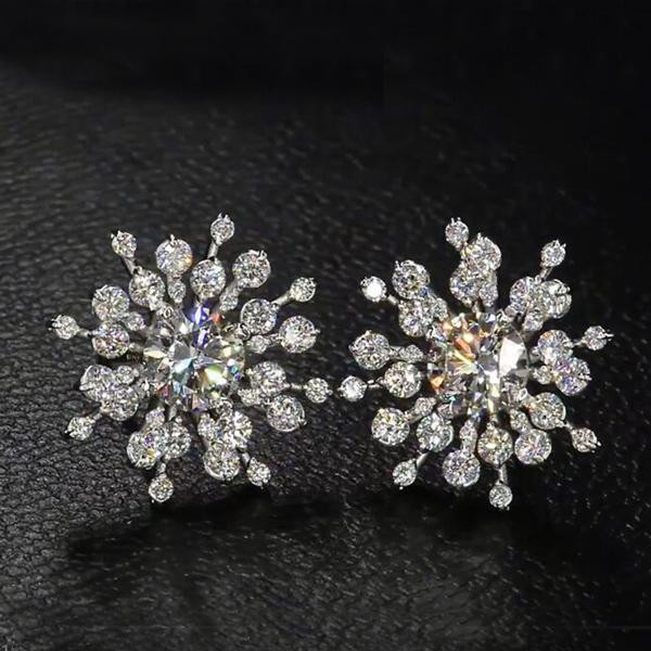 4ctw Snowflake Stud Earrings