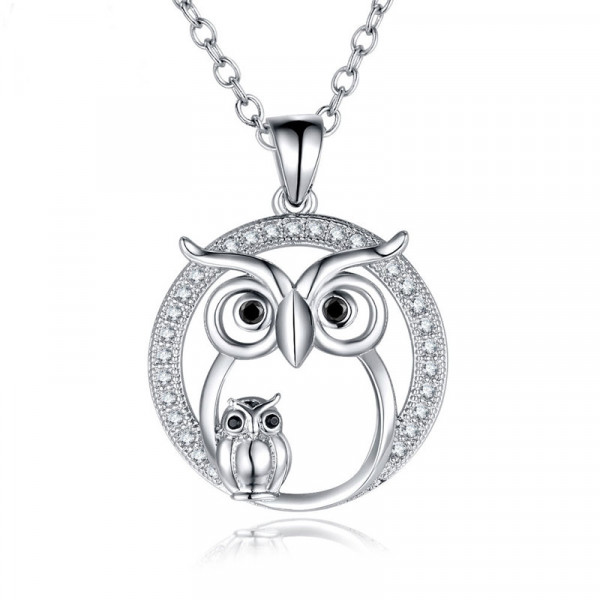 Handmade 925 Sterling Silver Owl Necklace