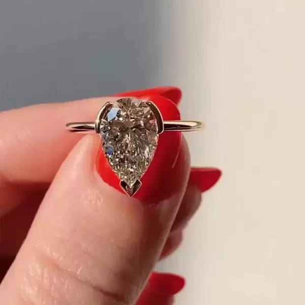 Bezel Setting Sterling Silver Engagement Ring