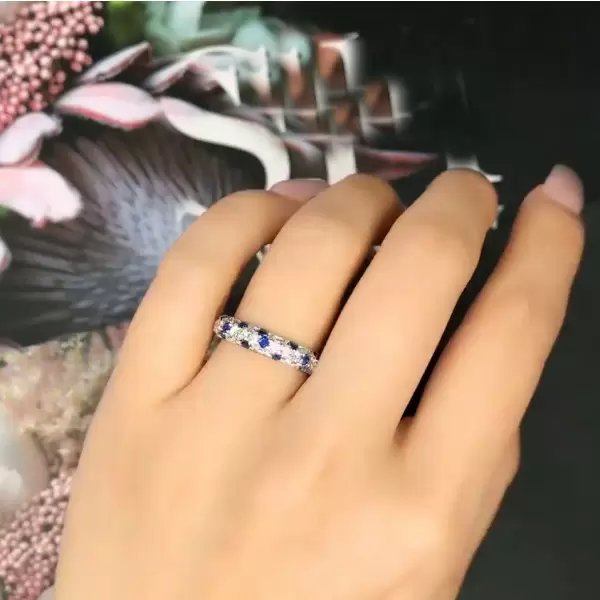 Handmade Micro-Pave Setting Wedding Anniversary Band