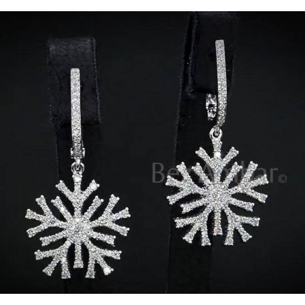 Snowflake Earrings in Sterling Silver