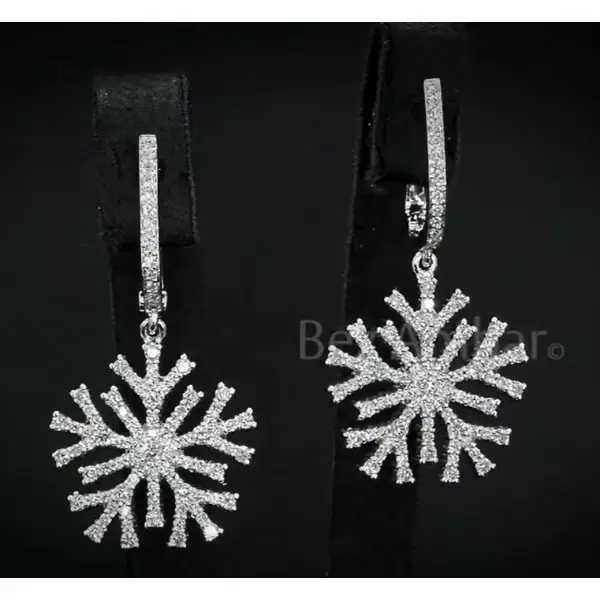 Snowflake Earrings in Sterling Silver