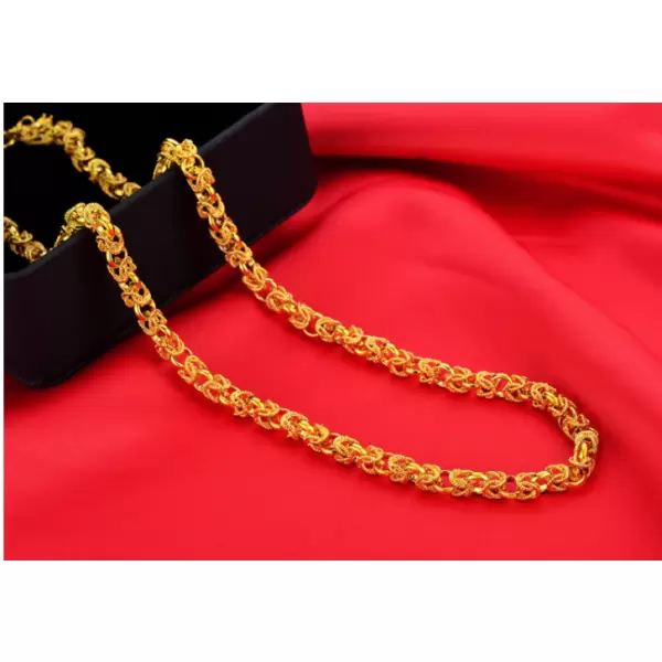Men's 18K Gold Dragon Head End Chain