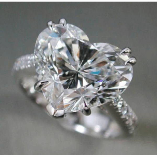 Handmade 1.5 CT Heart Cut Sterling Silver Engagement Ring