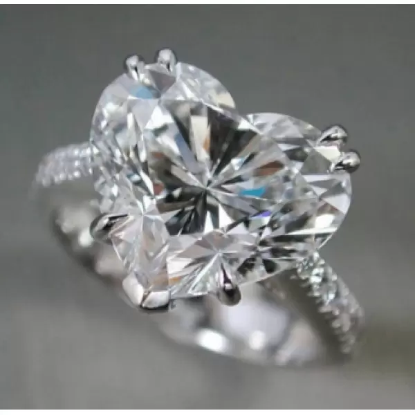Handmade 1.5 CT Heart Cut Sterling Silver Engagement Ring