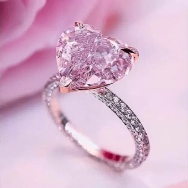 Handmade 1.5 CT Heart Cut Sterling Silver Engagement Ring