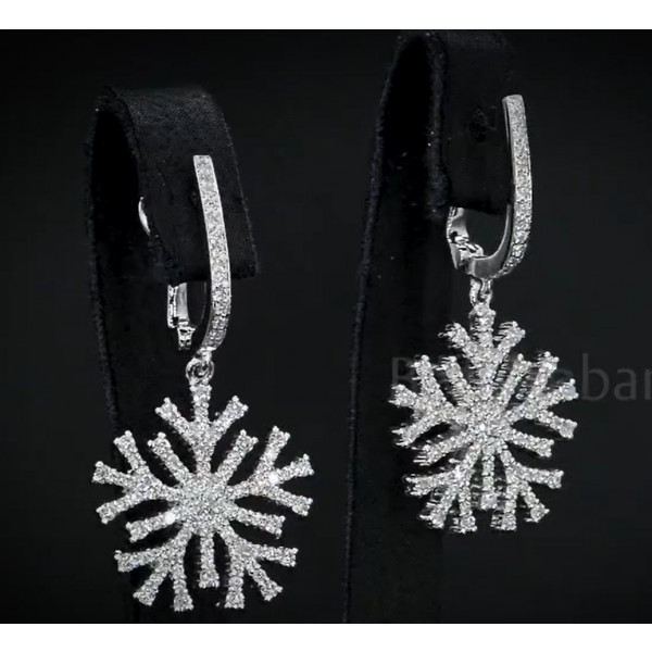 Snowflake Earrings in Sterling Silver