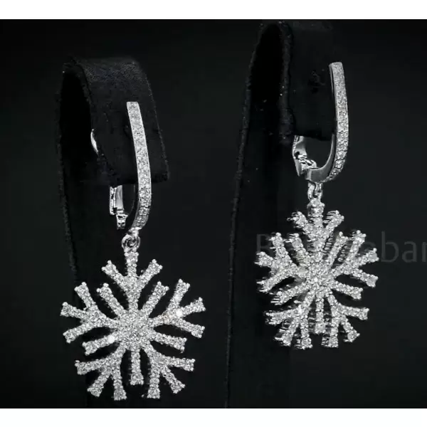Snowflake Earrings in Sterling Silver
