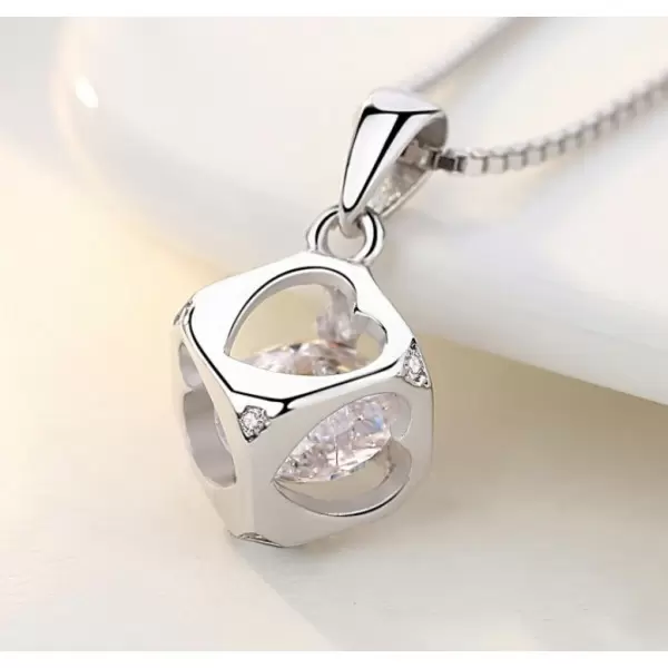 Handmade Stone In Cage Sterling Silver Pendent Necklace