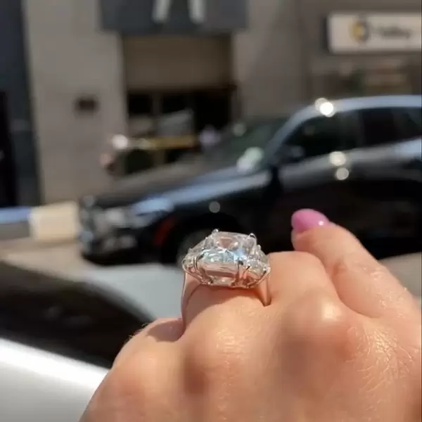 3.5ct Radiant Cut White Sapphire Engagement Ring