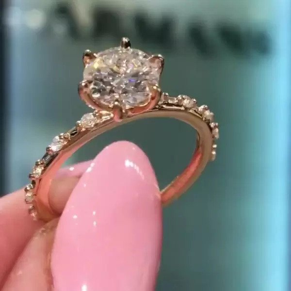 1.5ct Round Cut White Sapphire Engagement Ring