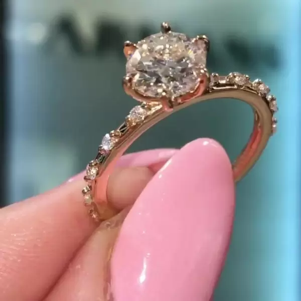 1.5ct Round Cut White Sapphire Engagement Ring