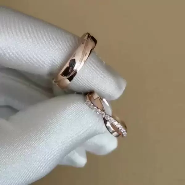 Classic Sterling Silver Wedding Couple Ring 