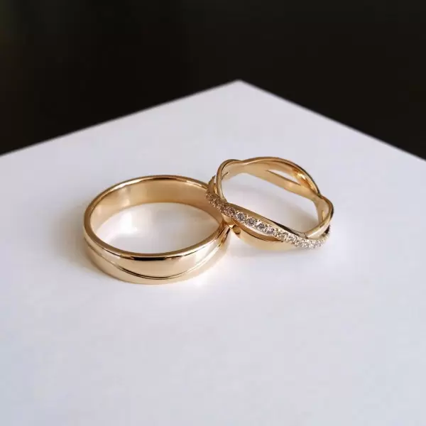 Classic Sterling Silver Wedding Couple Ring 