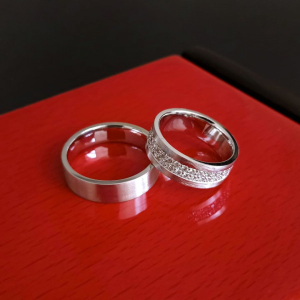 Silver Couple Ring/2pcs