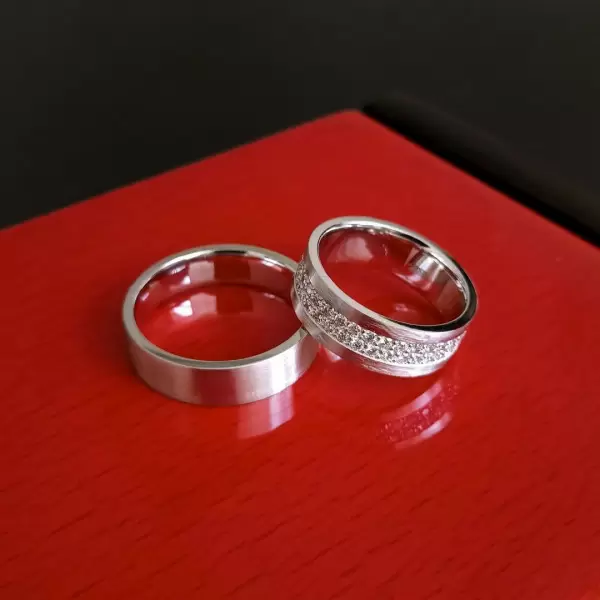 Silver Couple Ring/2pcs