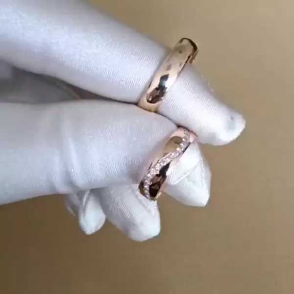 Handmade Rose Gold Wedding Couple Ring