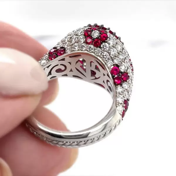 Vintage 6.3ct Oval Cut Ruby Engagement Ring