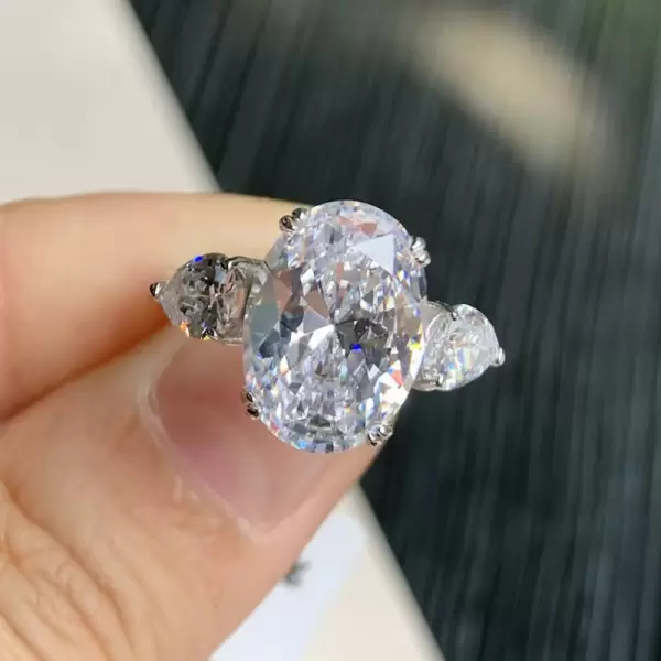 5.8ct Oval Cut Three Stone Engagement Ring