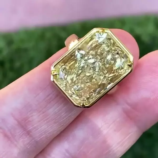 Radiant Cut Yellow Sapphire Engagement Ring