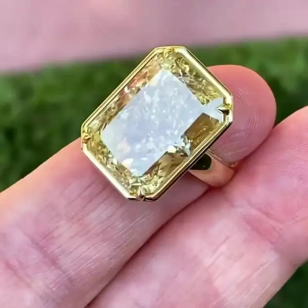 Radiant Cut Yellow Sapphire Engagement Ring