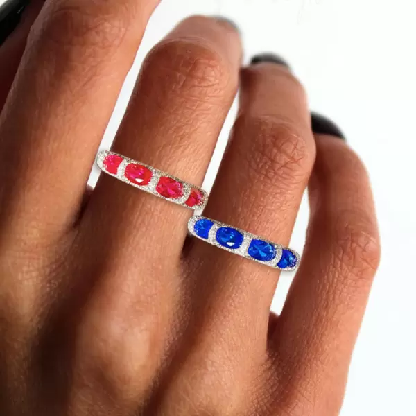 2.25ct Oval Cut Ruby Eternity Band