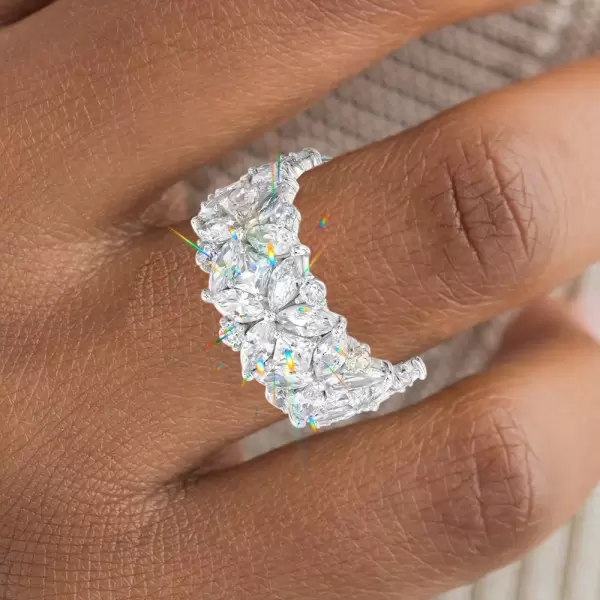 5.35ctw Marquise&Round Cut White Sapphire Eternity Band