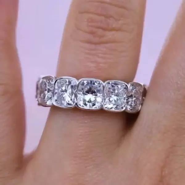 6.5ctw Cushion Cut Eternity Band