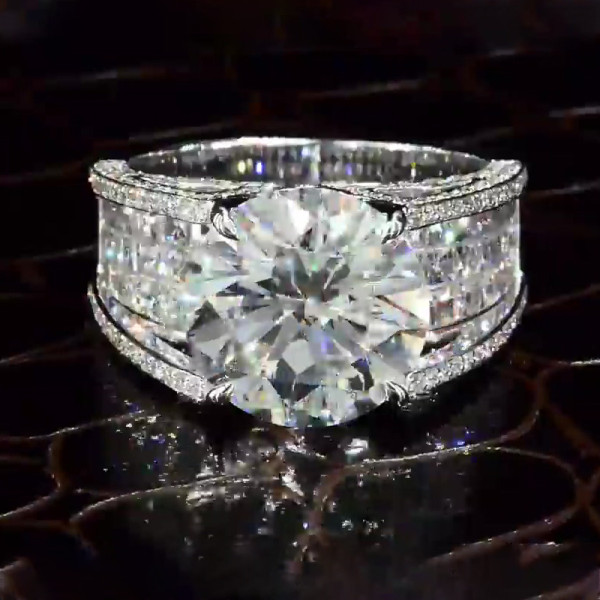 5ct Round Cut White Sapphire Engagement Ring