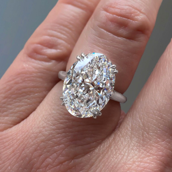 9.3ct Oval Cut White Sapphire Engagement Ring