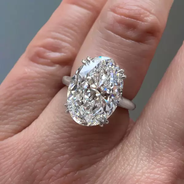 9.3ct Oval Cut White Sapphire Engagement Ring