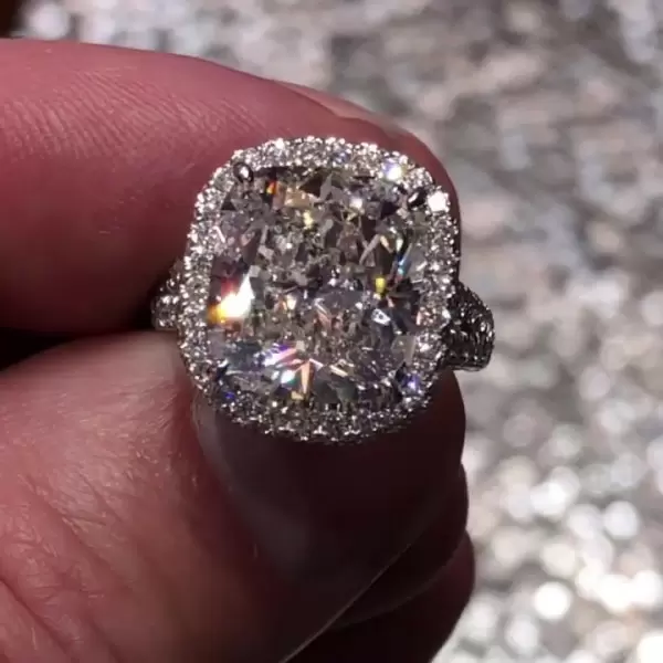 Halo Cushion Cut Engagement Ring