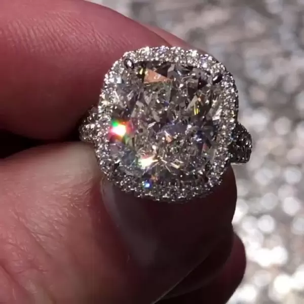 Halo Cushion Cut Engagement Ring