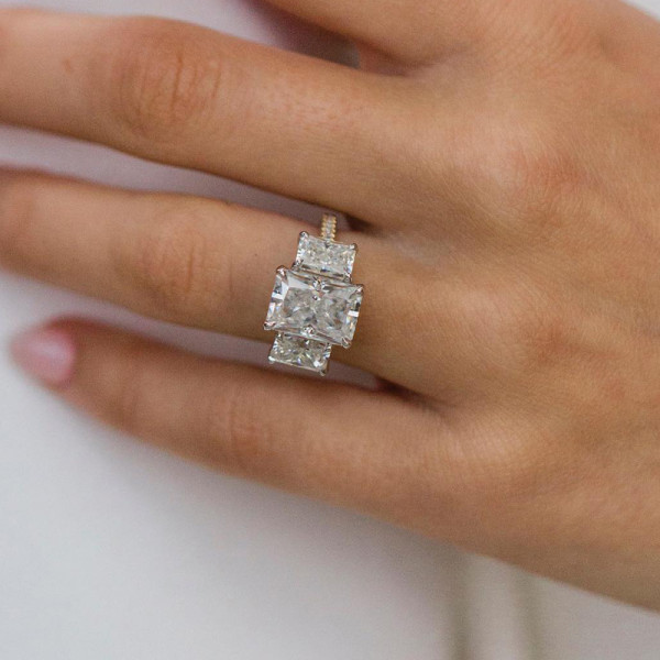 4.5ct Three-stone Radiant Cut Engagement Ring