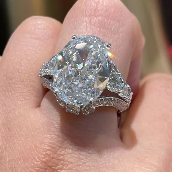 5ct Oval Cut White Sapphire Vintage Engagement Ring