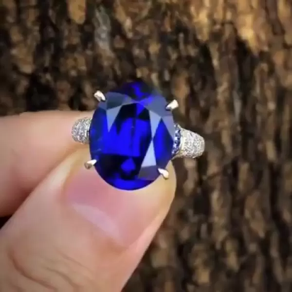 10.28ct Oval Cut Sapphire Engagement Ring 